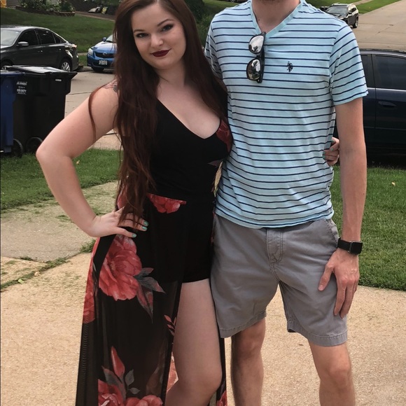 Sexy Rose Romper Dress maxi sheer - Picture 3 of 3